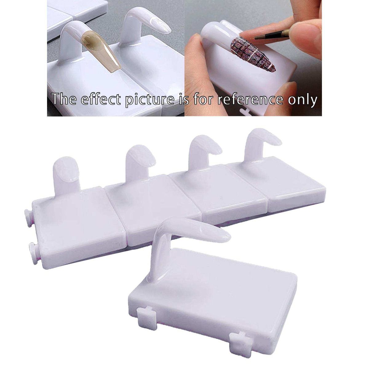 5 Pieces Practice Finger Finger Model W/ Base DIY For Acrylic White