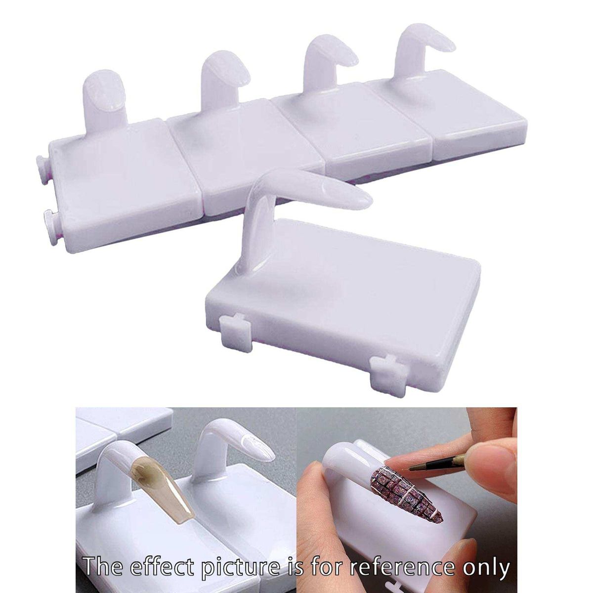 5 Pieces Practice Finger Finger Model W/ Base DIY For Acrylic White