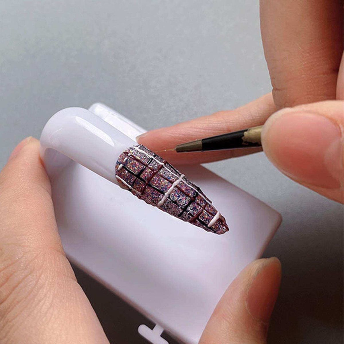 5 Pieces Practice Finger Finger Model W/ Base DIY For Acrylic White