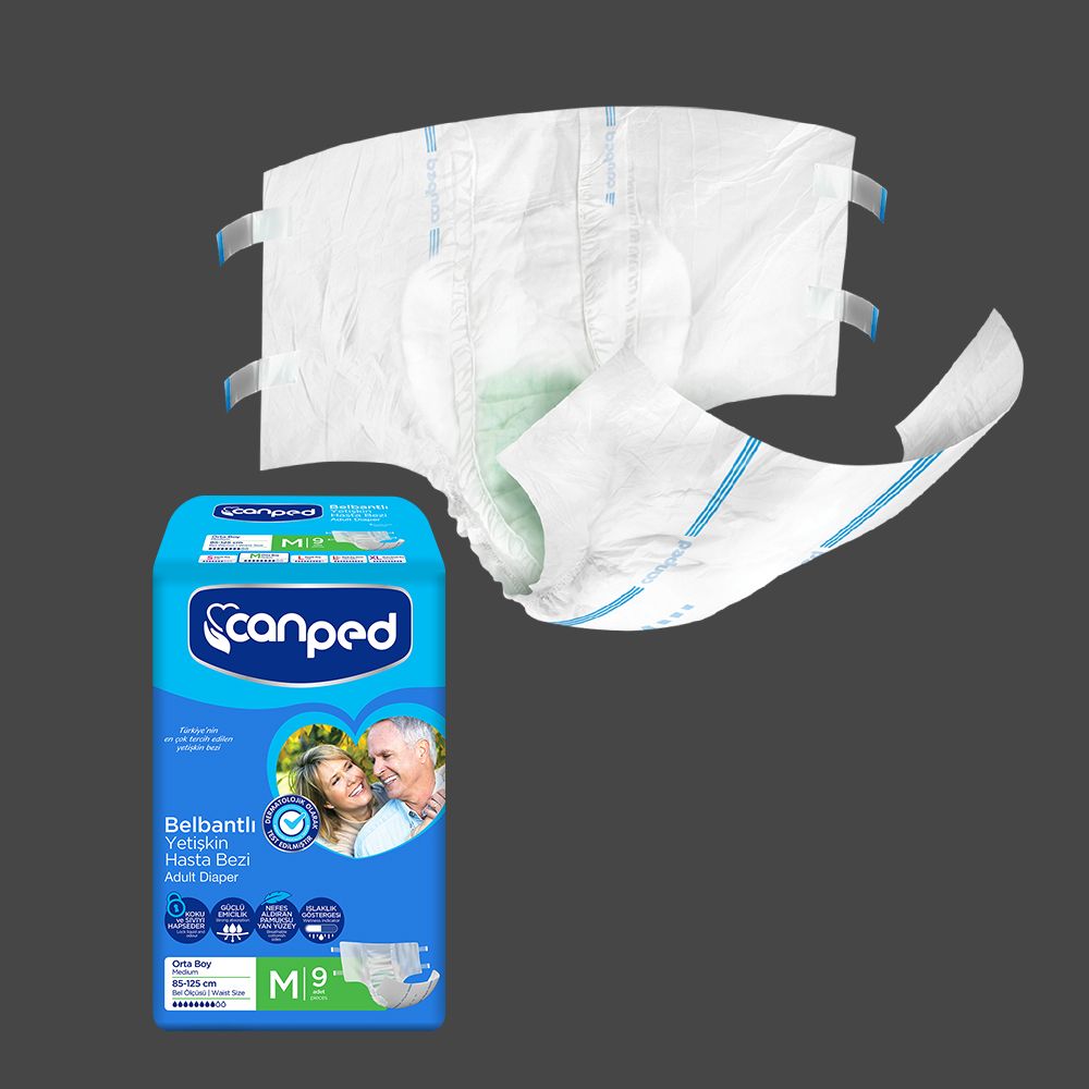 Adult Diaper - Beltbanded - Medium - 9Pcs