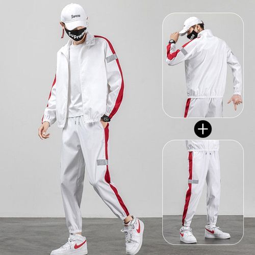 Black Friday Deal 2in1 Men's Trendy Tooling Jacket Suit -White