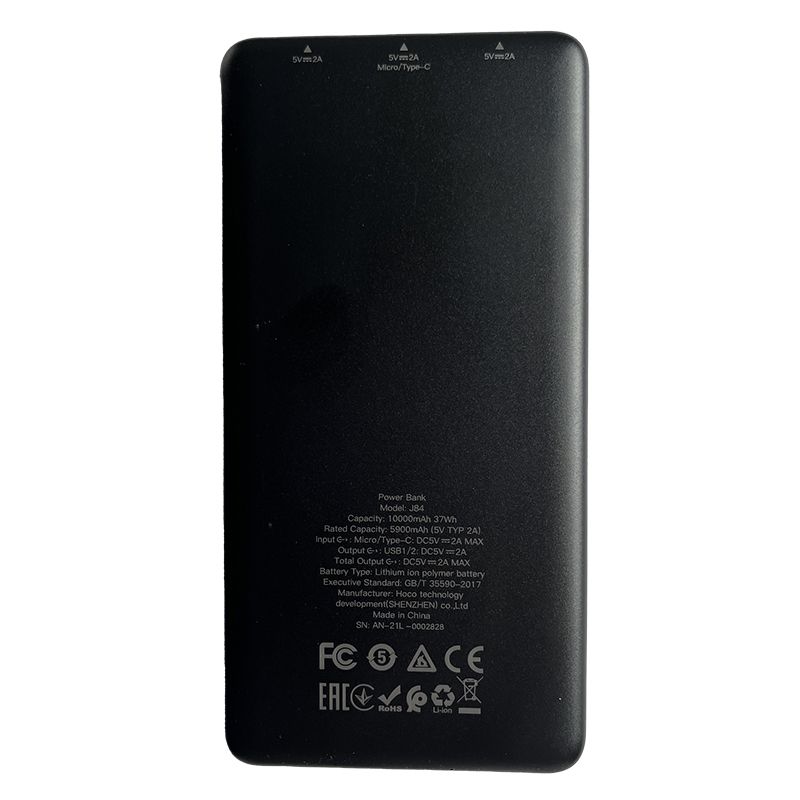 J84 Black  10000 Mah Power-Bank Dual Fast Charging