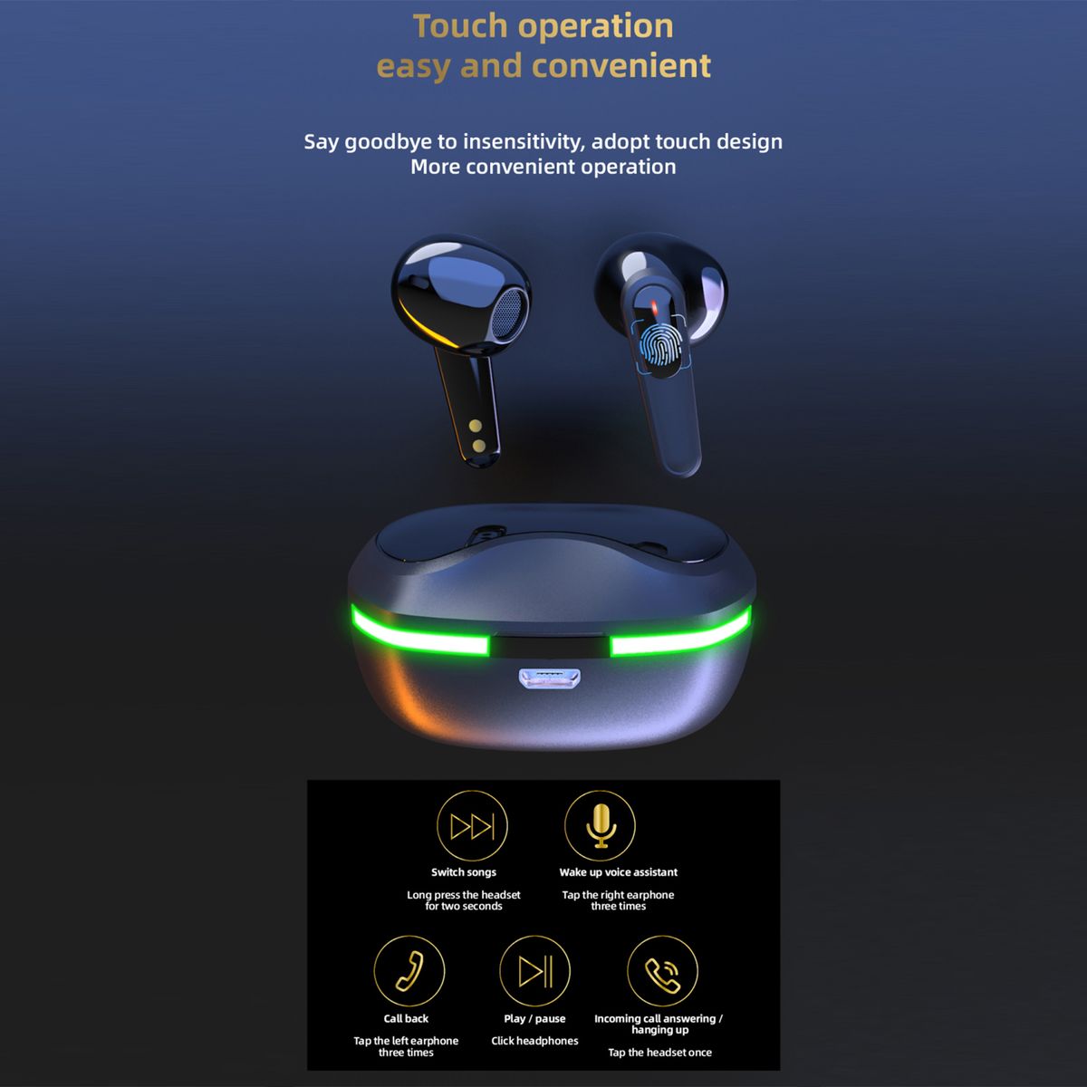 PRO60 Wireless Earbuds In-Ear BT Earphones Sport Earbuds