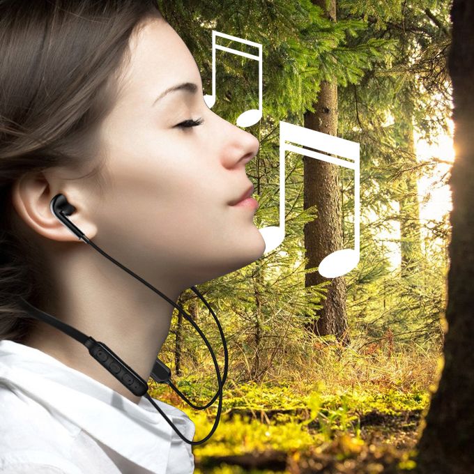 Neck Hanging Wireless Bluetooth Earphone Sports Earbuds