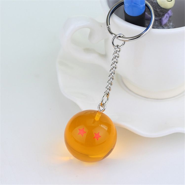 2 PCS Anime 7 Stars Balls 2.7cm PVC Figures Toys Keychain(2 Star)