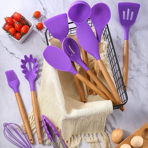 12Pcs/Set Silicone Cooking Utensils Spoons Non-stick