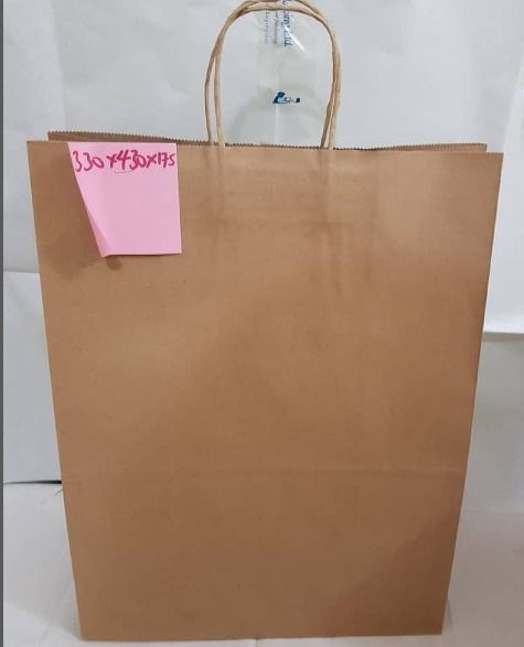 Paper Kraft Bags With Twisted Handles (large - 33cmx43cm)