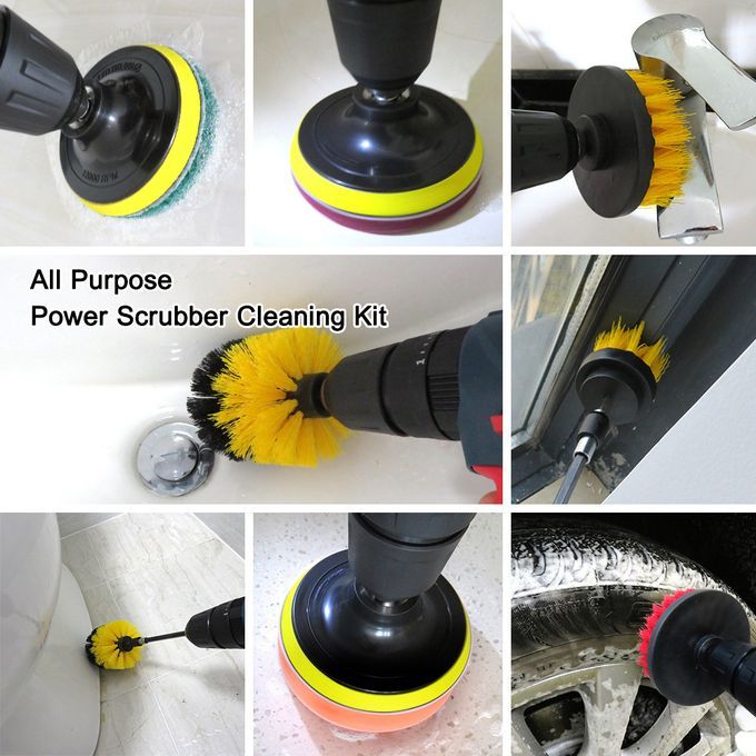 12PCS/SET Electric Drill Brush Scrub Pads Kit Scrubber