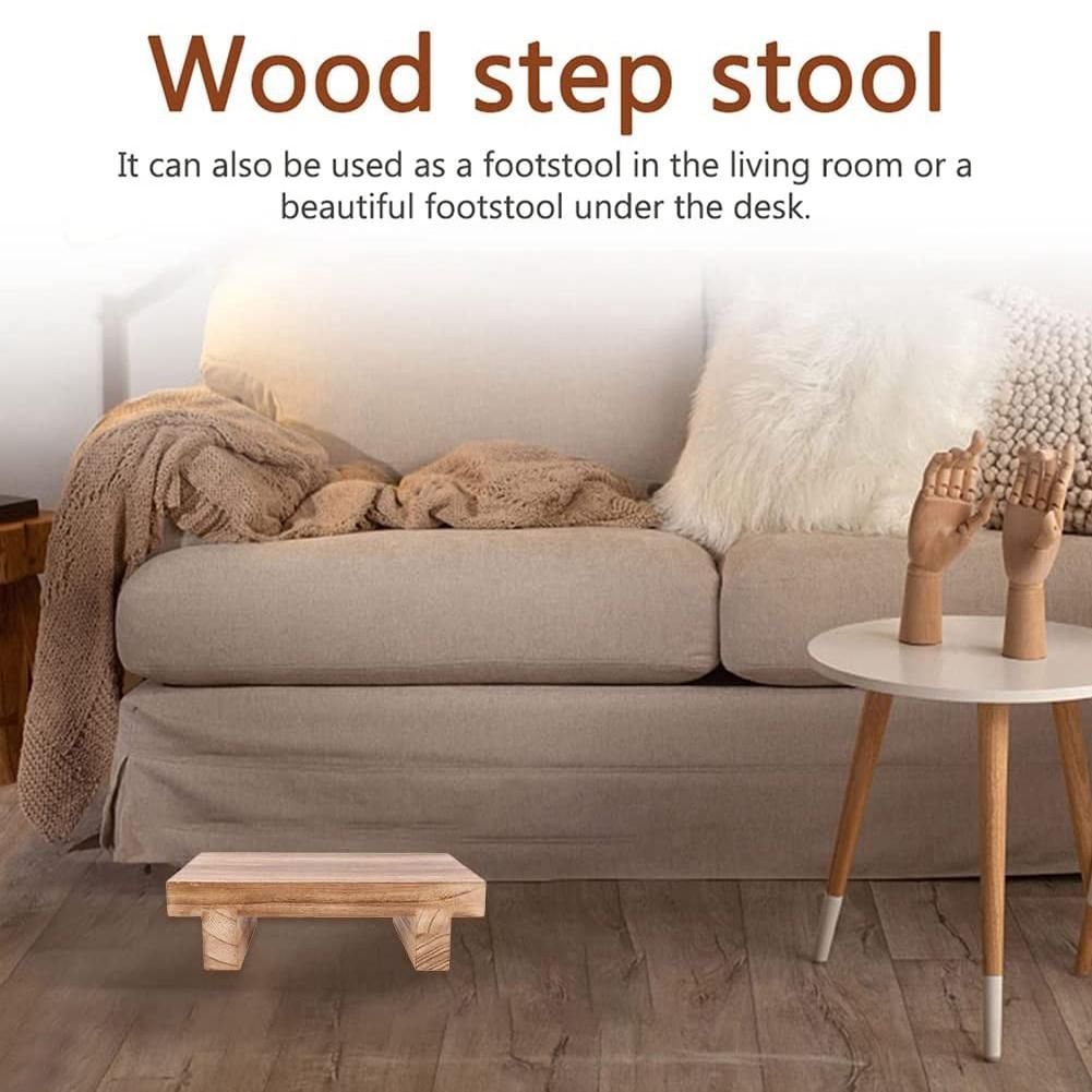 Wooden Step Stool for Adults, Bed Stool for High Beds, Kitchen