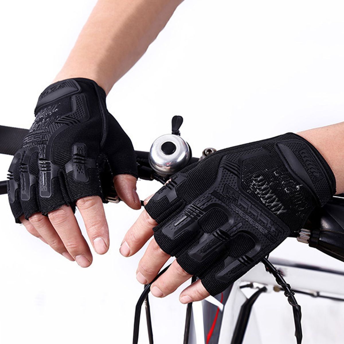 1 Pair Riding Gloves   Adjustable Outdoor Black