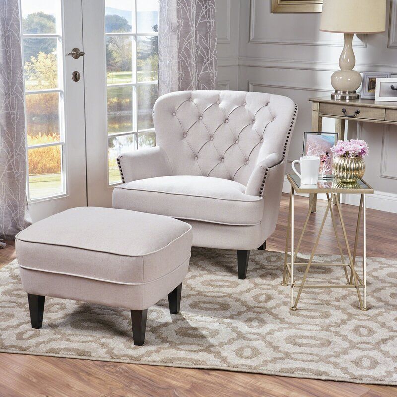 Ganaye Armchair And Ottoman - Blend Natural Delivery Within(Lagos And Port-Harcourt Only)