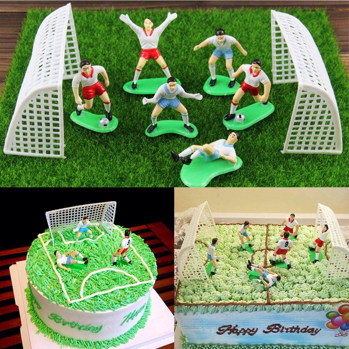 8PCS Soccer Football Cake Topper Player Decoration Tool Birthday Mold Mould Set