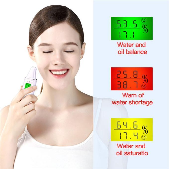 LCD Digital Skin Moisture  Oil Content  Facial Skin Care Pink