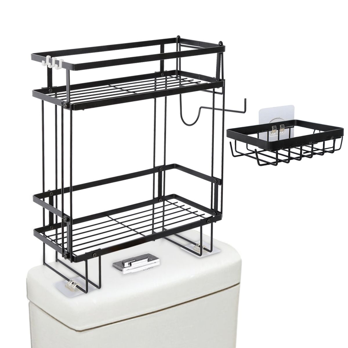 Over The Toilet 2-Tier Storage Shelf Wall Mounted Bathroom