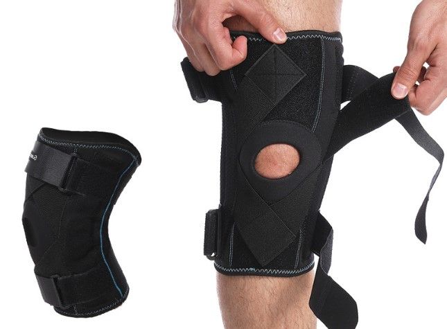 Hinged Knee Brace Strap Support With Side Stabilizers