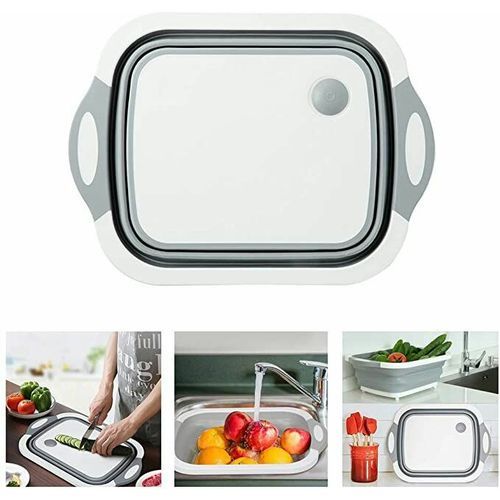 Foldable 2In 1 Silicon Chopping Board And Strainer