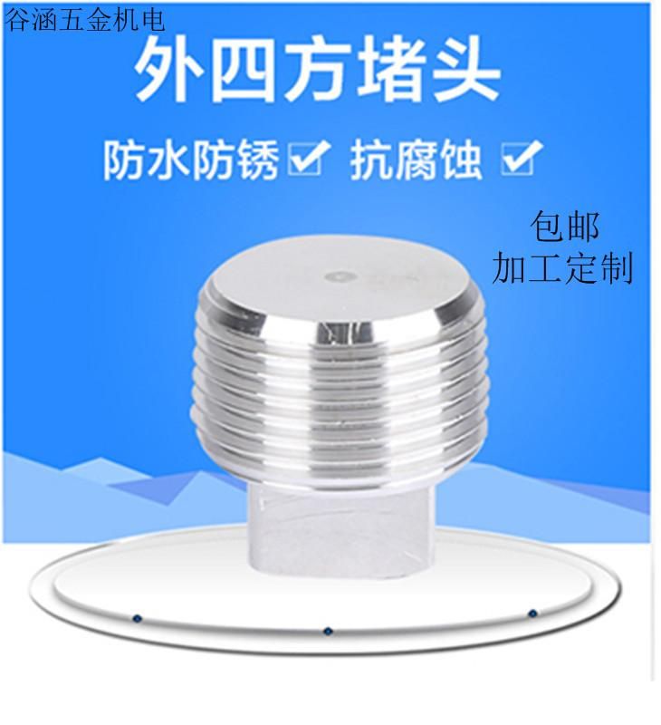 High Quality 304 Stainless Steel Square Solid Outer Wire Plug Plug Pipe Plug Plug 1 Minute 2 Minutes 4 Spot Supply