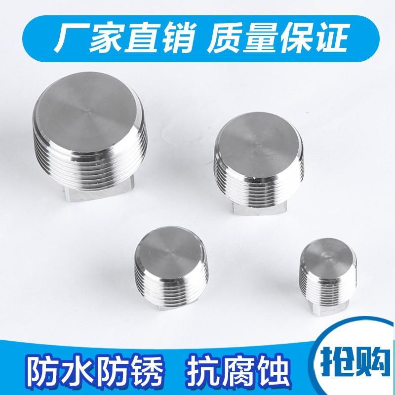 High Quality 304 Stainless Steel Square Solid Outer Wire Plug Plug Pipe Plug Plug 1 Minute 2 Minutes 4 Spot Supply