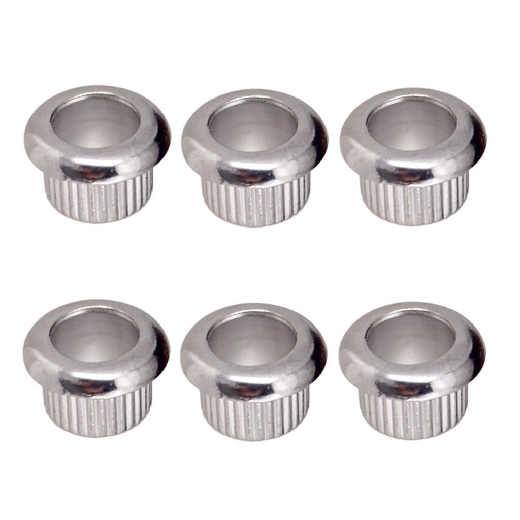 6 Pcs Silver Guitar Tuner Tuning Peg Machine Head Bushings For Silver