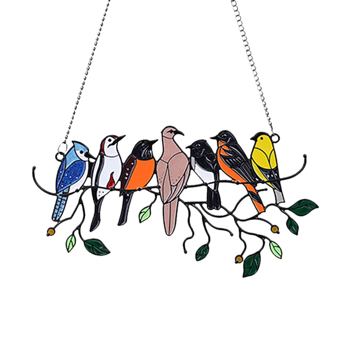 Suncatcher Window Hangings Multicolor Birds On A Wire Birds