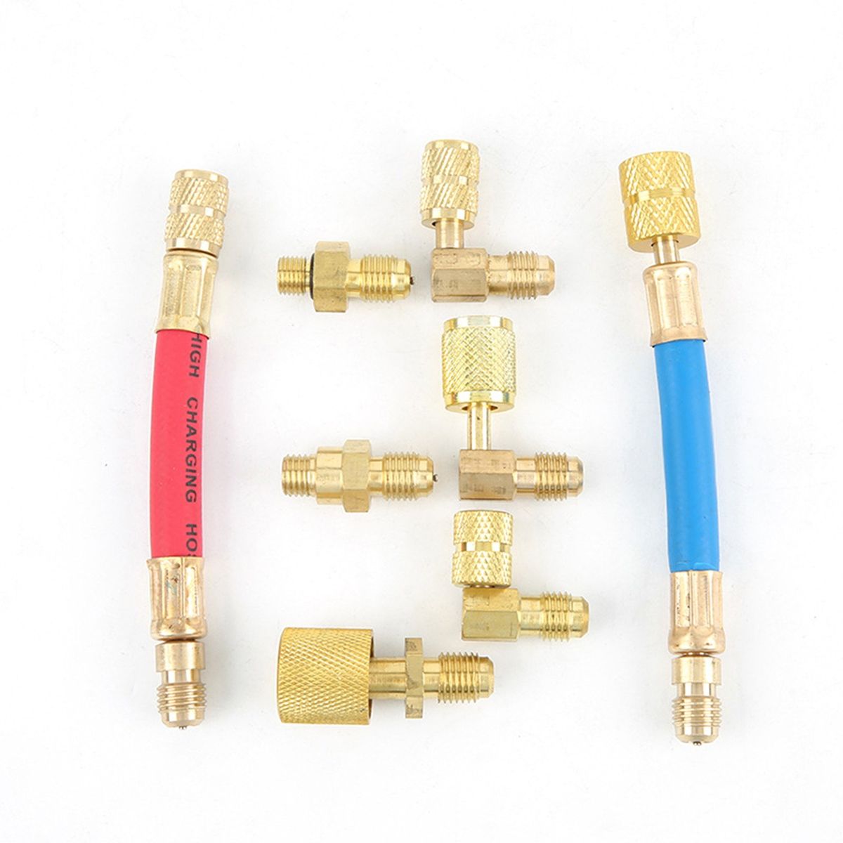 8pcs Car AC Air Conditioner Refrigeration Adapter Automobile