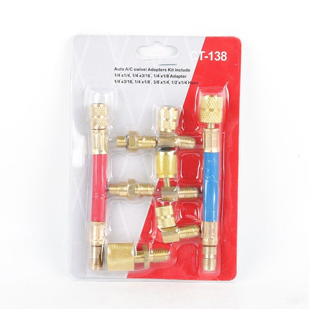 8pcs Car AC Air Conditioner Refrigeration Adapter Automobile