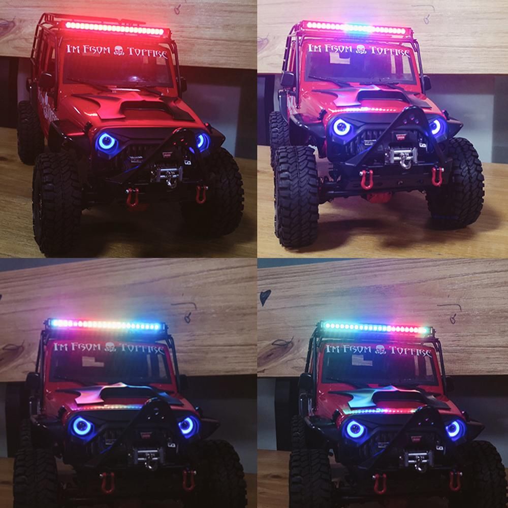 RC Car LED Lights Bar With L-shaped Bracket 147mm/5.8in Metal Roof Lamp Light Headlight 50LEDs Light for Axial SCX RC Car 1/10 Traxxas TRX-4 Trx-6 HSP DIY RC Trucks Parts