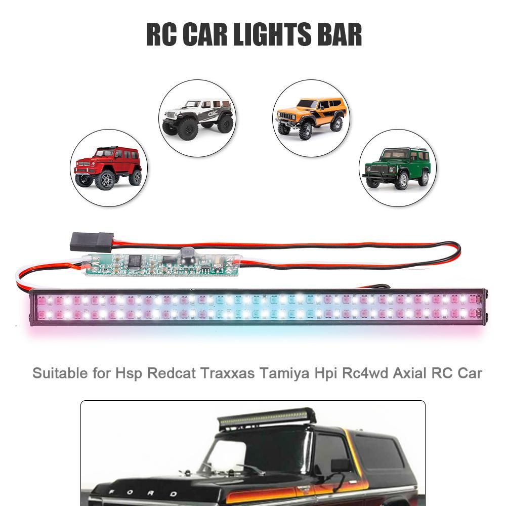 RC Car LED Lights Bar With L-shaped Bracket 147mm/5.8in Metal Roof Lamp Light Headlight 50LEDs Light for Axial SCX RC Car 1/10 Traxxas TRX-4 Trx-6 HSP DIY RC Trucks Parts