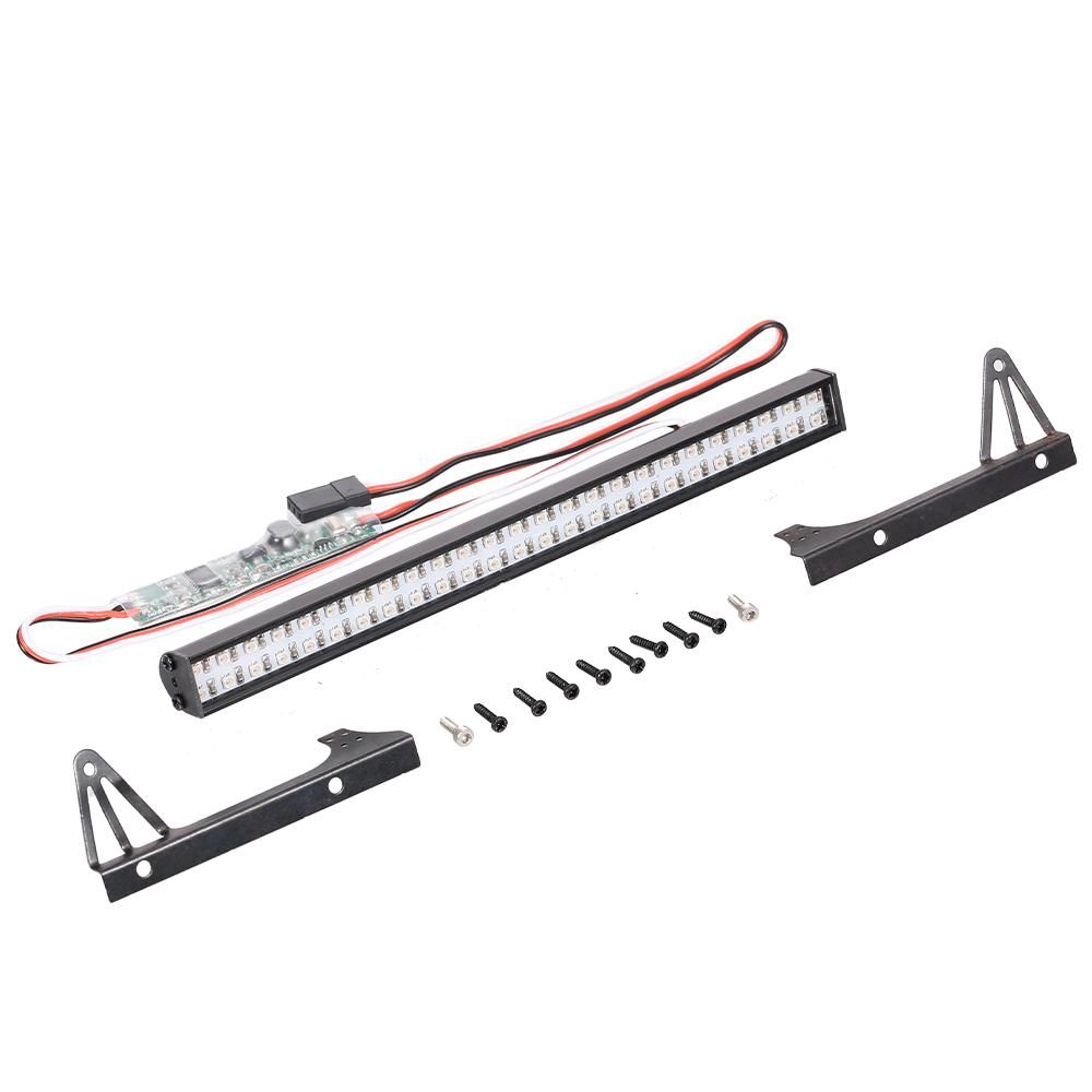 RC Car LED Lights Bar With L-shaped Bracket 147mm/5.8in Metal Roof Lamp Light Headlight 50LEDs Light for Axial SCX RC Car 1/10 Traxxas TRX-4 Trx-6 HSP DIY RC Trucks Parts