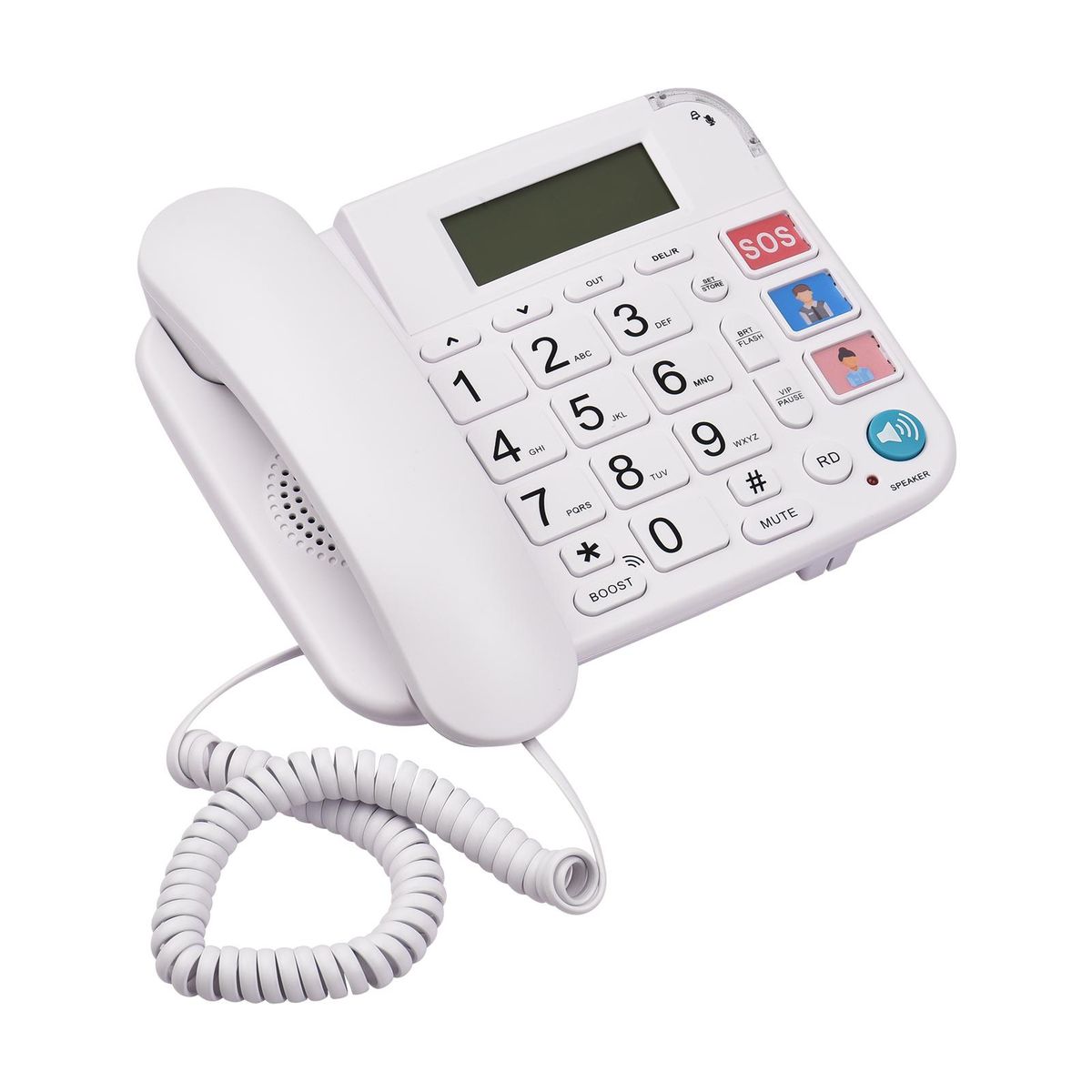 Black Corded Phone with Big Button Desk Landline Phone Telephone Support Hands-Free/Redial/Flash/Speed Dial/Ring Volume Control for Elderly Seniors Home Office Business Hotel