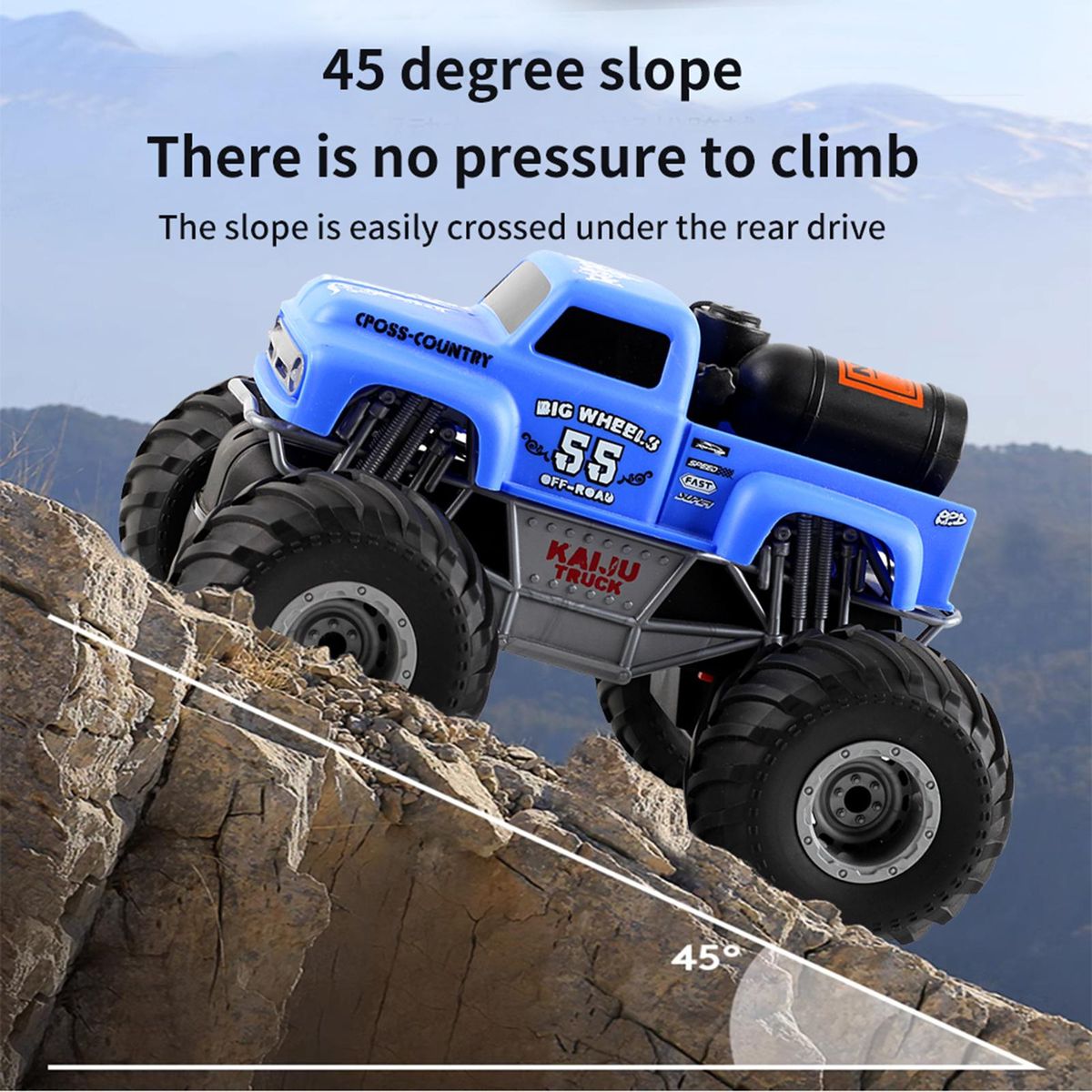 Remote Control Car, 1: 16 Remote Control Spray School Bus with LED Lights Simulated Off-Road Vehicle Toy for Kids Boys