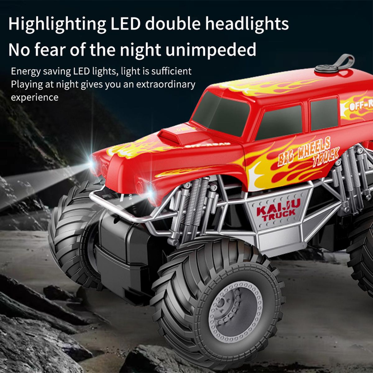 Remote Control Car, 1: 16 Remote Control Spray School Bus with LED Lights Simulated Off-Road Vehicle Toy for Kids Boys