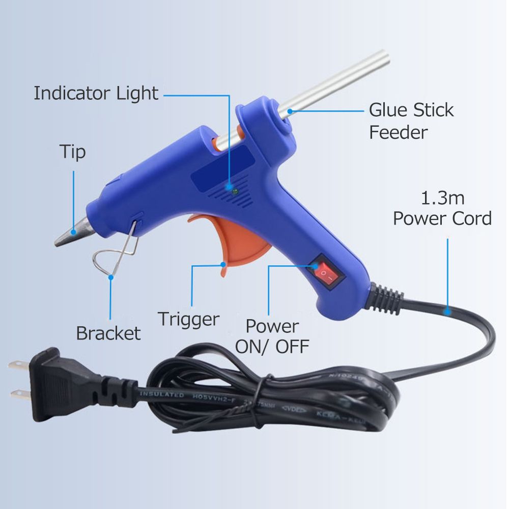 20W Portable Hot Glue Gun With 12 Glue Sticks Kids Handheld