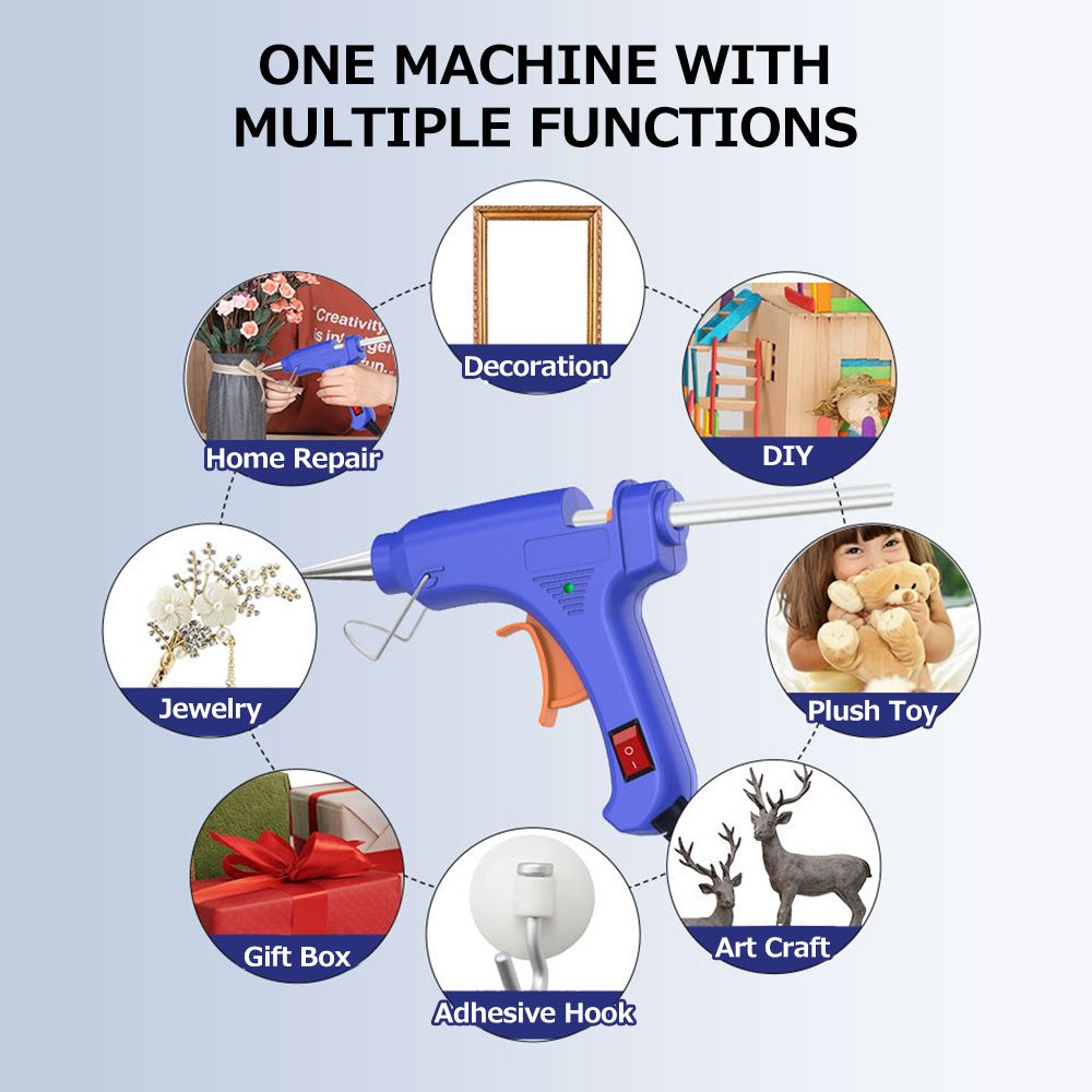 20W Portable Hot Glue Gun With 12 Glue Sticks Kids Handheld