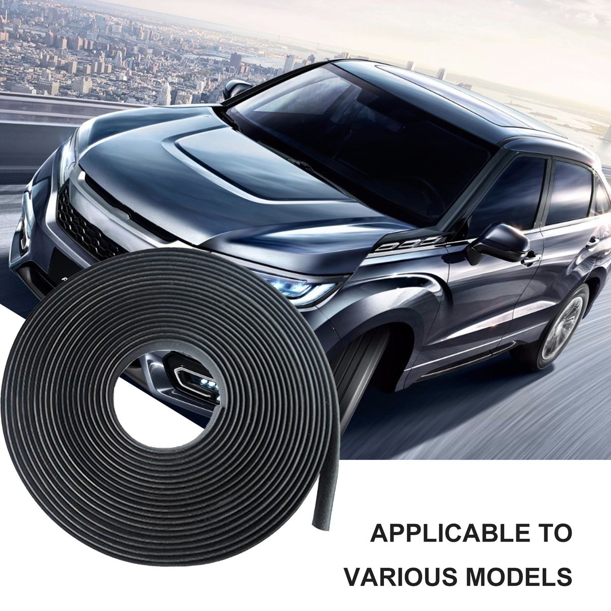 Window Seal Strip Noise Insulation Dustproof Rubber-Black