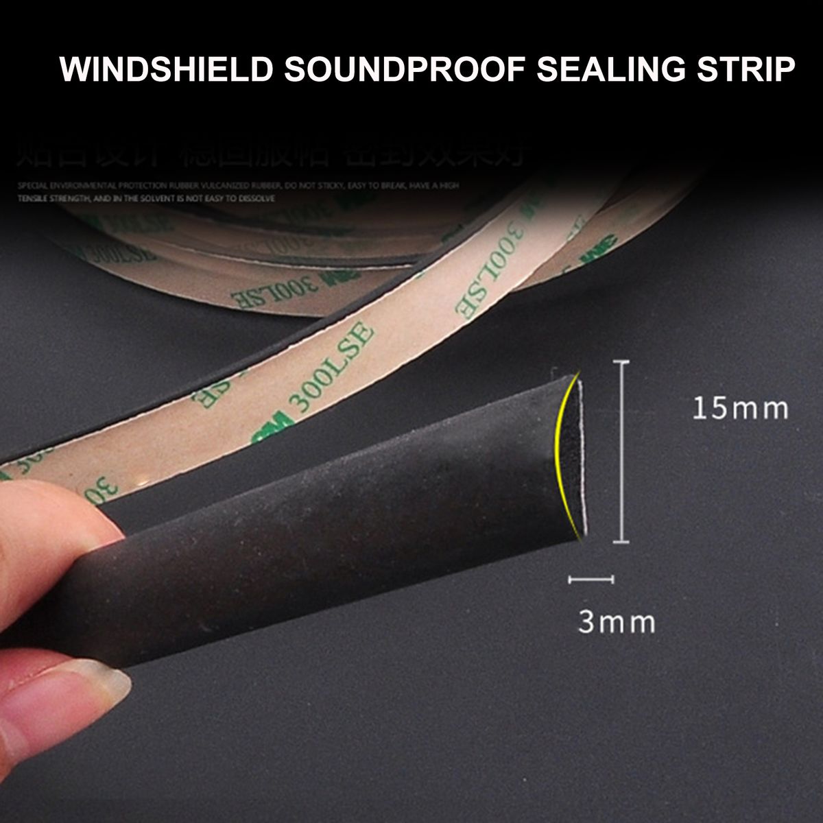 Window Seal Strip Noise Insulation Dustproof Rubber-Black
