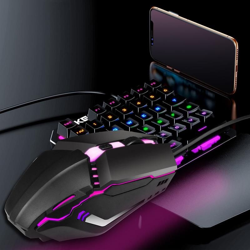 Colorful Light Adjustable DPI Ergonomic USB Wired-Black