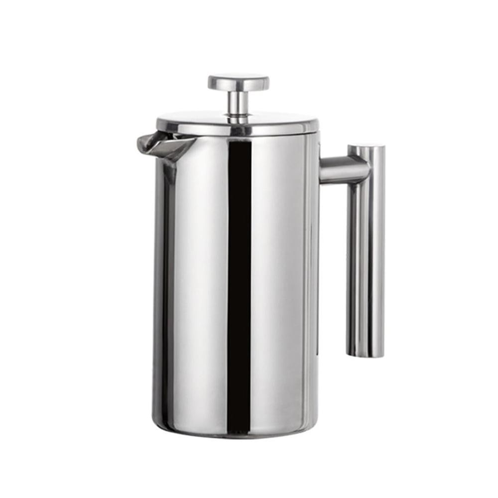 French Press Coffee Maker Stainless Steel Double Walled Cafetiere Insulated Coffee Tea Brewer Pot With Filter Baskets(#800ml) YUA
