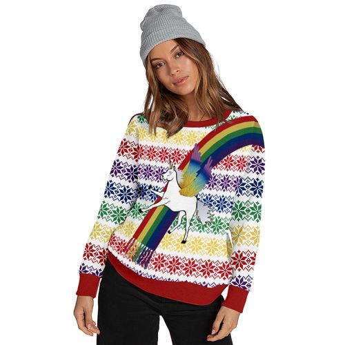 Parent Child Unicorn Long Sleeve Sweater---ParentBFT063-TWYA008
