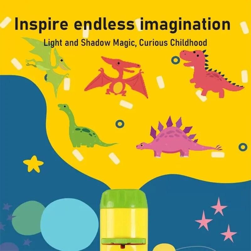 Childrens Luminous Projection Flashlight Baby Sleep Story Book Picture Reading Dinosaur Animal Pattern Toy Cute Cartoon Kid Toys