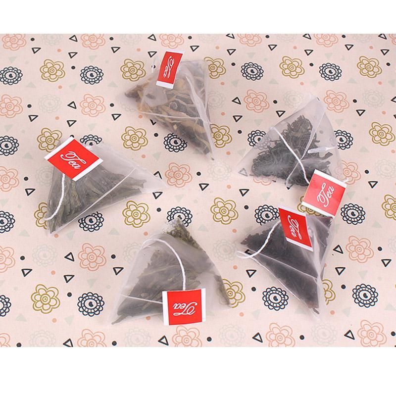 100Pcs Tea Bag Infuser with String Heal Seal 7 x 6cm Sachet Filter Paper Nylon Teabags Empty Tea Bags