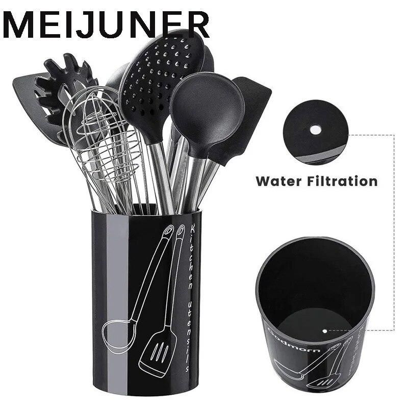 Meijuner 9Pcs Kitchen Silicone Tools Cook Tools Kitchen Gadgets Cooking Tool Egg Beater Spoon Spatula Brush Kitchenware  MJ272