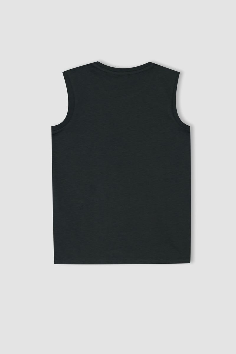 Boy - Regular Fit Crew Neck Sleeveless Knitted Athlete - Anthracite