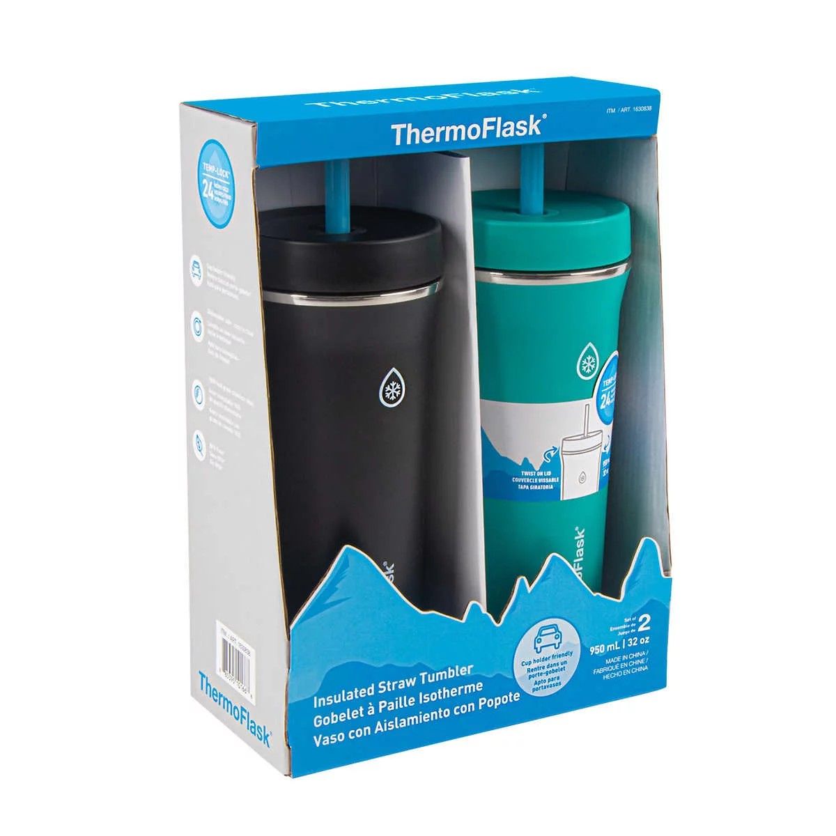 Thermoflask Insulated Standard Straw Tumbler - 2 Pack