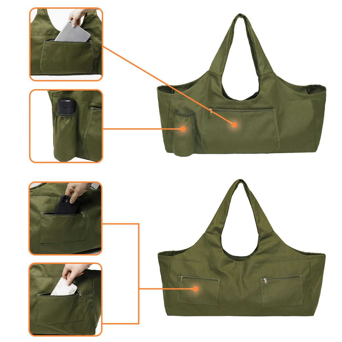 Large Yoga Mat Bag Duffel Bag Yoga Mat Tote Carrier With Cup