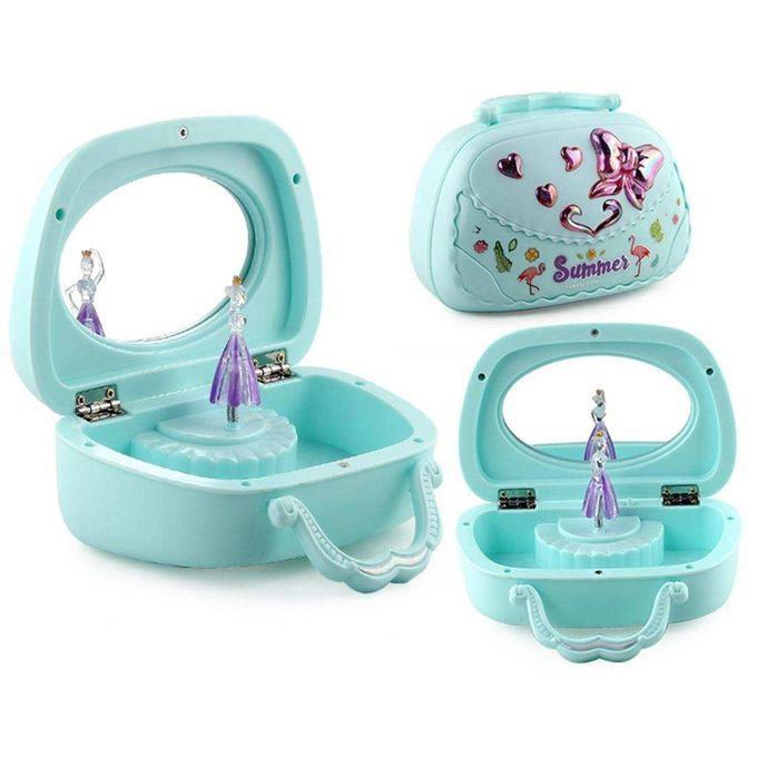 Creative Ballerina Musical Jewelry Box For Little Girl Storage Green