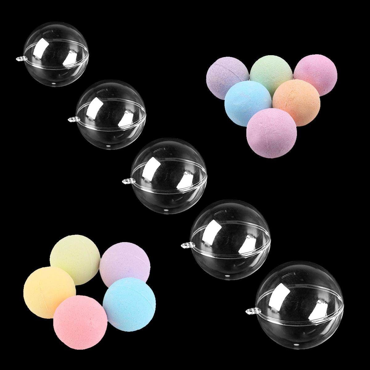 75 Pieces DIY Clear Plastic Bath Mold With 7cm Christmas Ball