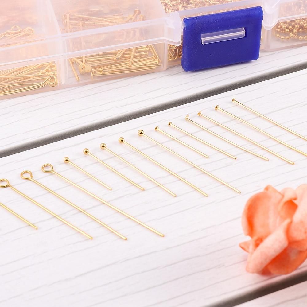 50/100Pcs Gold Color Stainless Steel Heads Eye Flat Head Pin Ball Head Pins for DIY  Earrings Jewelry Making Accessories