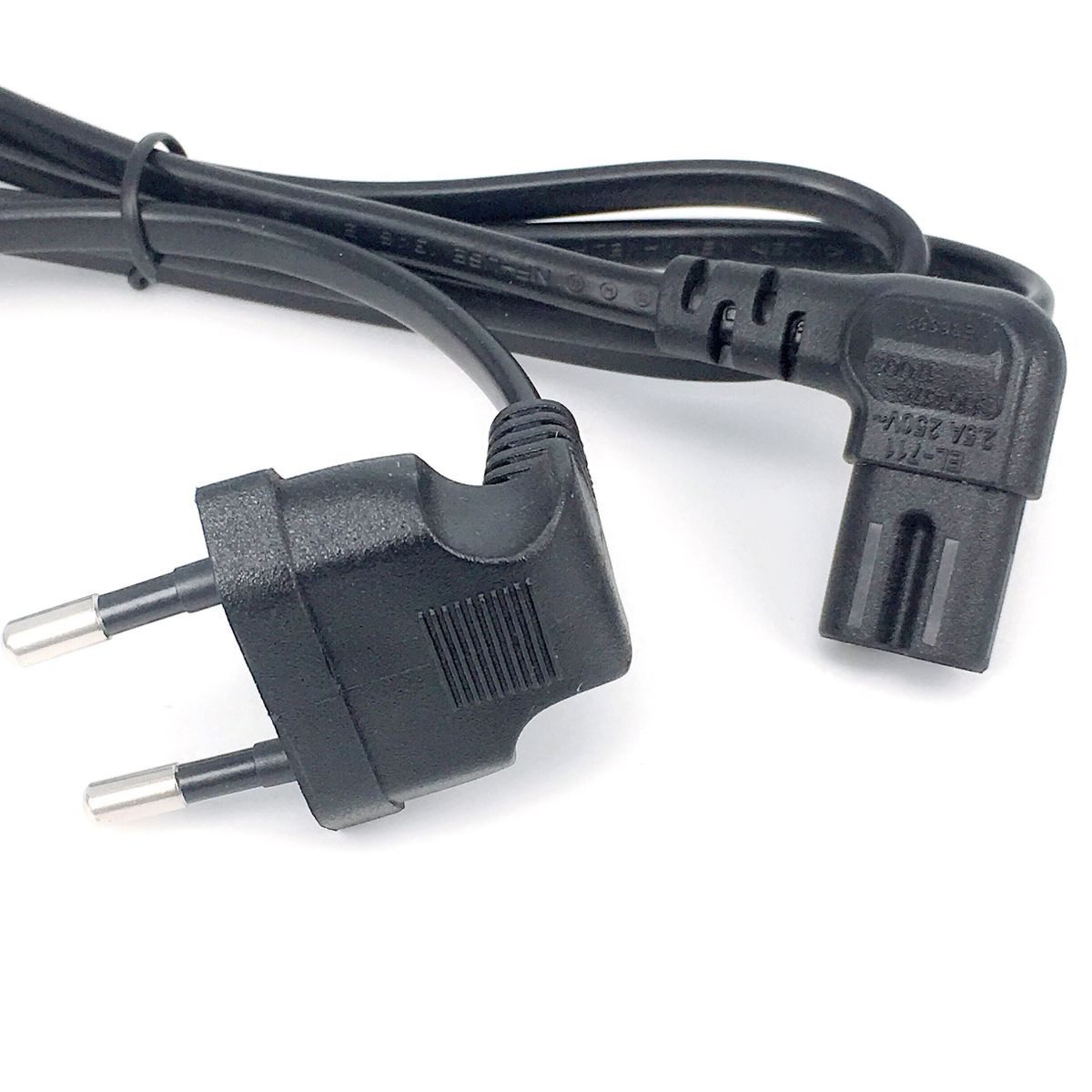EU CEE7/16 Extension Cord, Figure 8 C7 AC Power Cord EU Type Right Angled 90 Degree For Samsung Philips Sony LED TV 1M/1.8M/3M