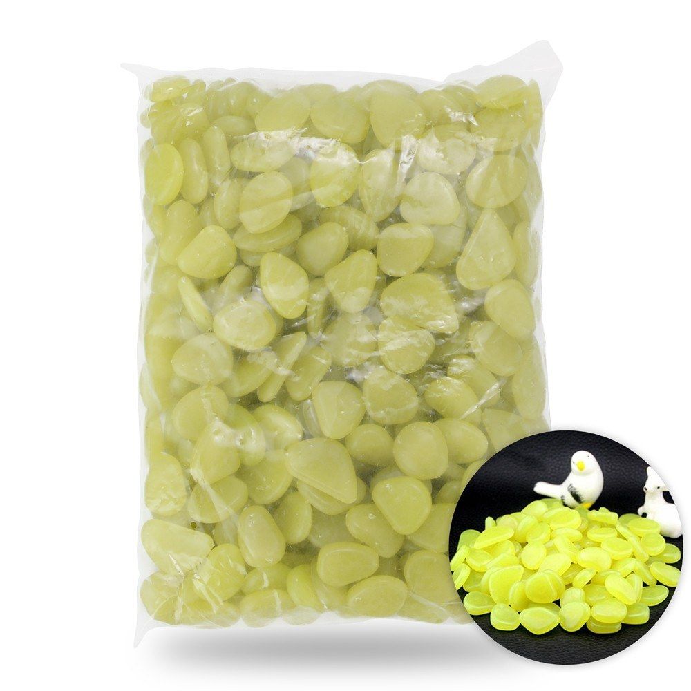 500pcs Glow In The Dark Garden Pebbles For Walkways Aquarium